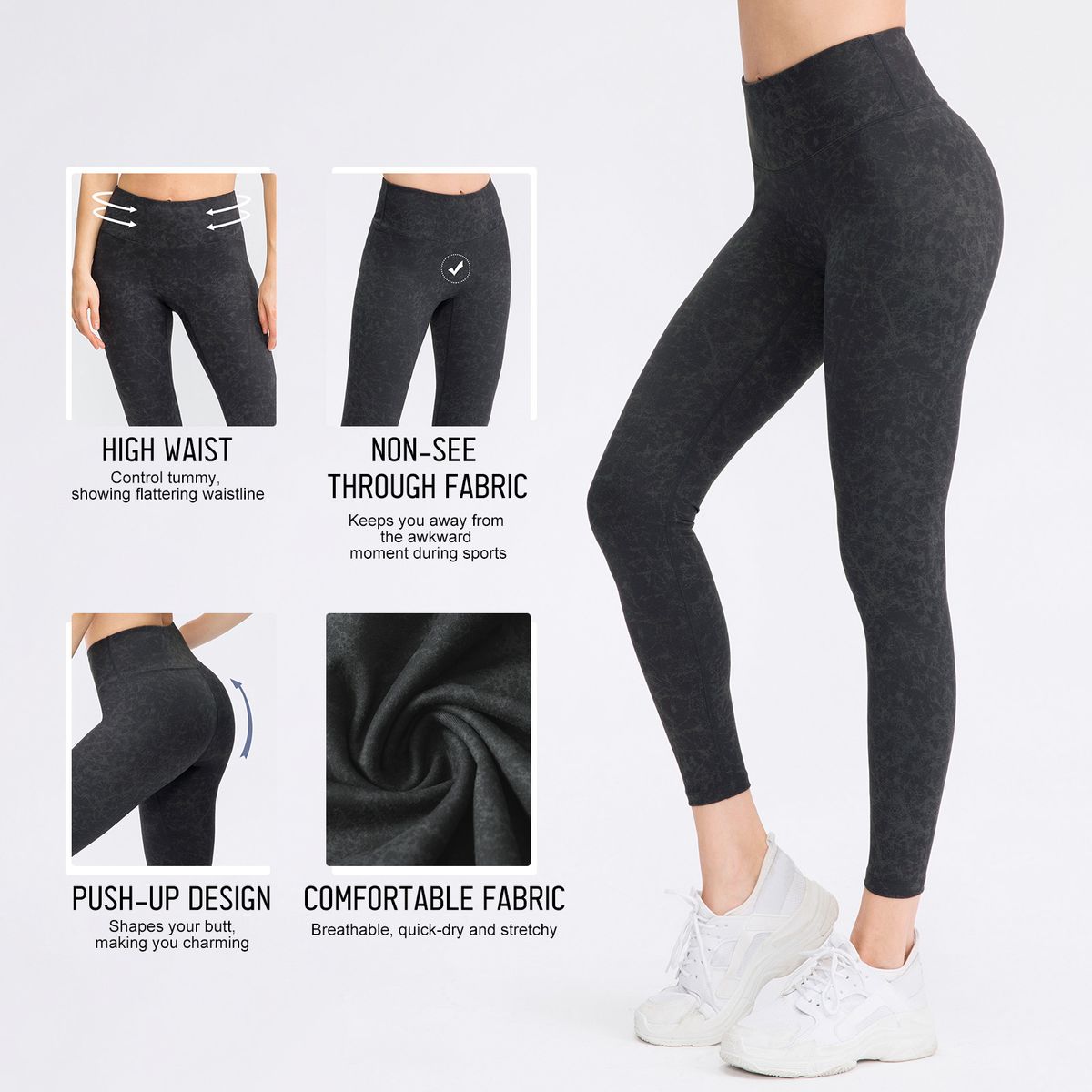 Women Yoga Leggings Quick Dry Non-See Through High Waist