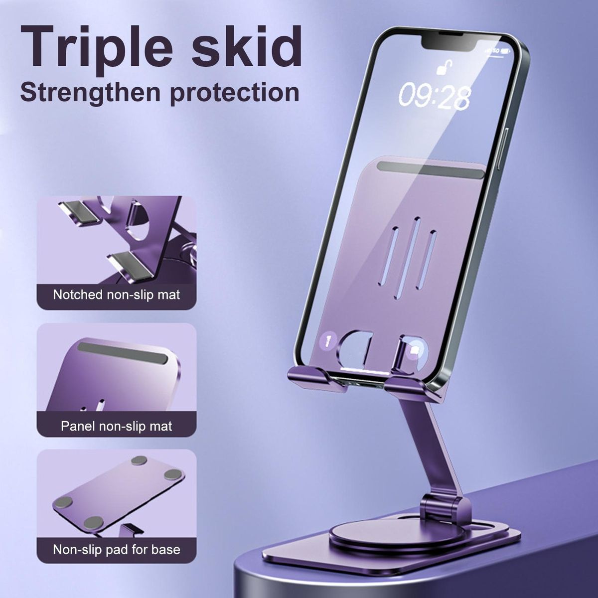 Mobile Phone Holder Anti-skid Cellphone Bracket Purple