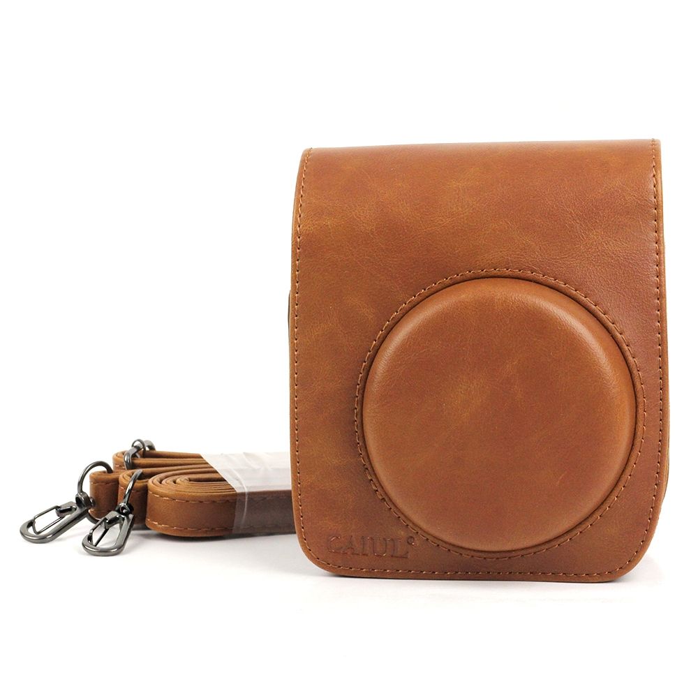 PU Leather Camera Protective Bag For FUJIFILM Instax Mini 90 Camera, With Adjustable Shoulder Strap(Brown)