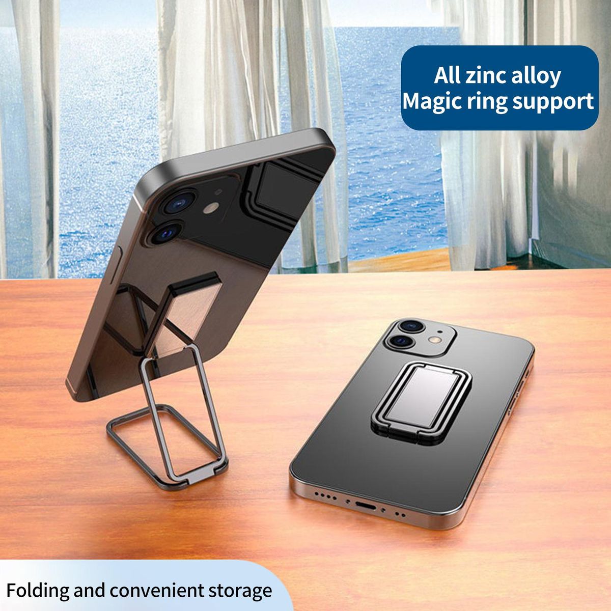 Mobile Phone Holder No Marks Ring Phone Holder Black