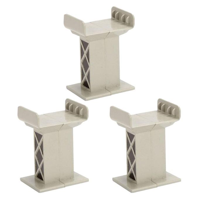 3pcs Train Bridge Piers Railway Accessories Compatible Style A Gray