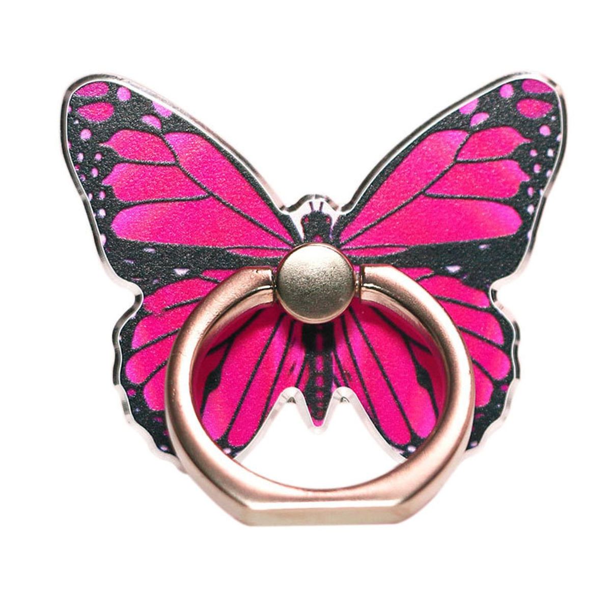 Finger Ring Holder Colorful Paint Butterflies Phone Finger Ring Holder Rose Red