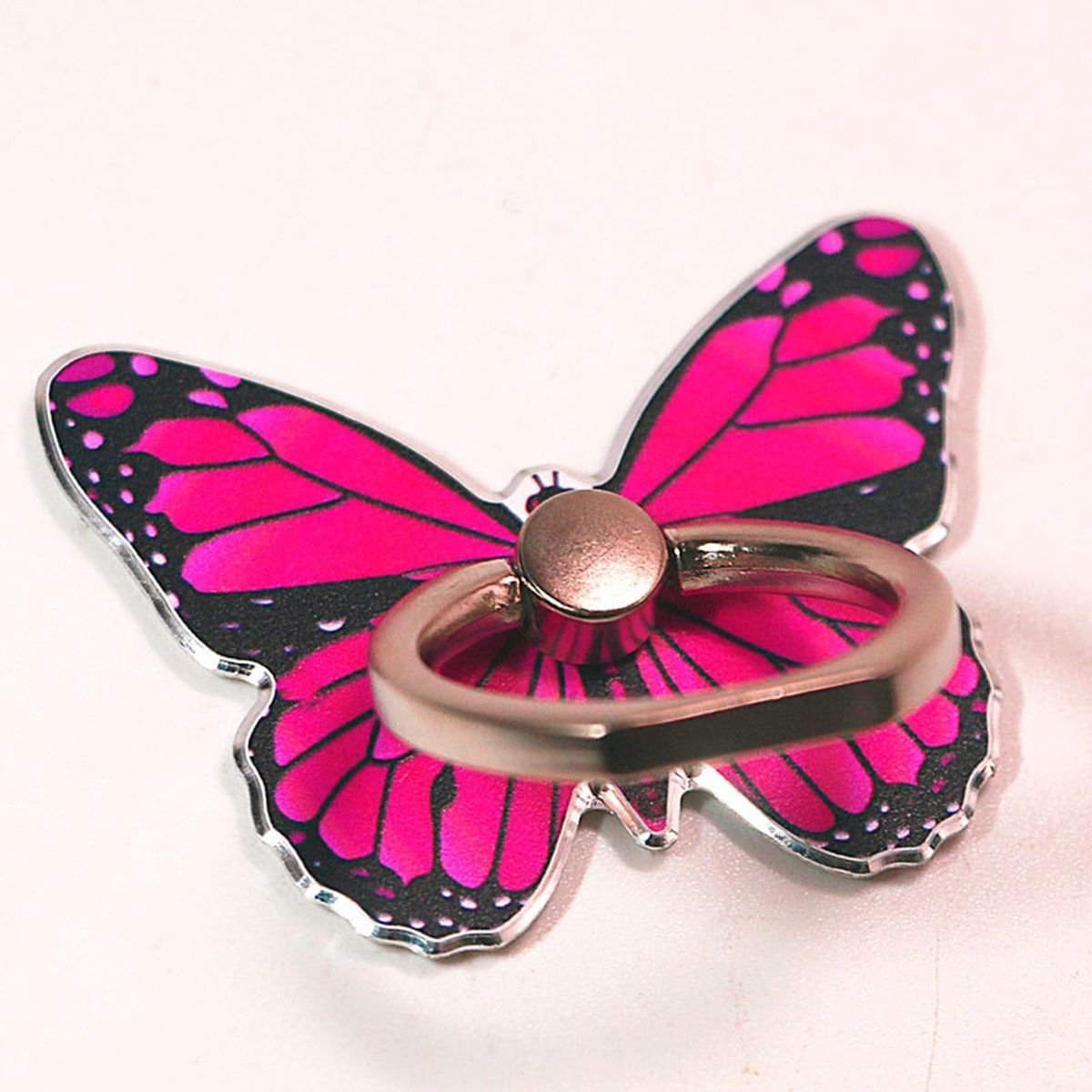Finger Ring Holder Colorful Paint Butterflies Phone Finger Ring Holder Rose Red
