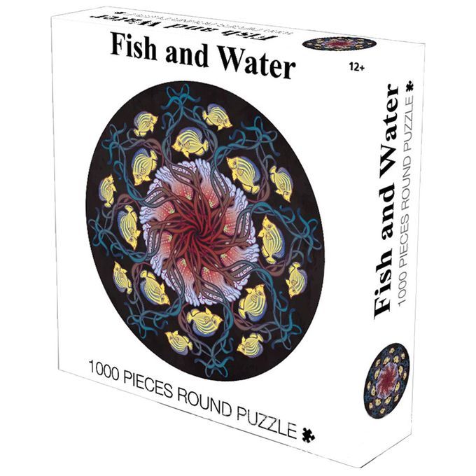 Adult Puzzle 1000 Pie Es Round Thousand  Olor   Paper Adult Puzzle Brain Game  Reative De Ompression Artifa T-multicolor-Fish And Water