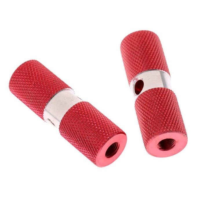 2Pcs Alloy Cylinder BMX 3/8 Inch Axle Foot Stunt Pegs Bike Bicycle Red