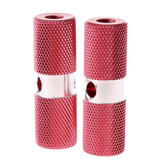 2Pcs Alloy Cylinder BMX 3/8 Inch Axle Foot Stunt Pegs Bike Bicycle Red