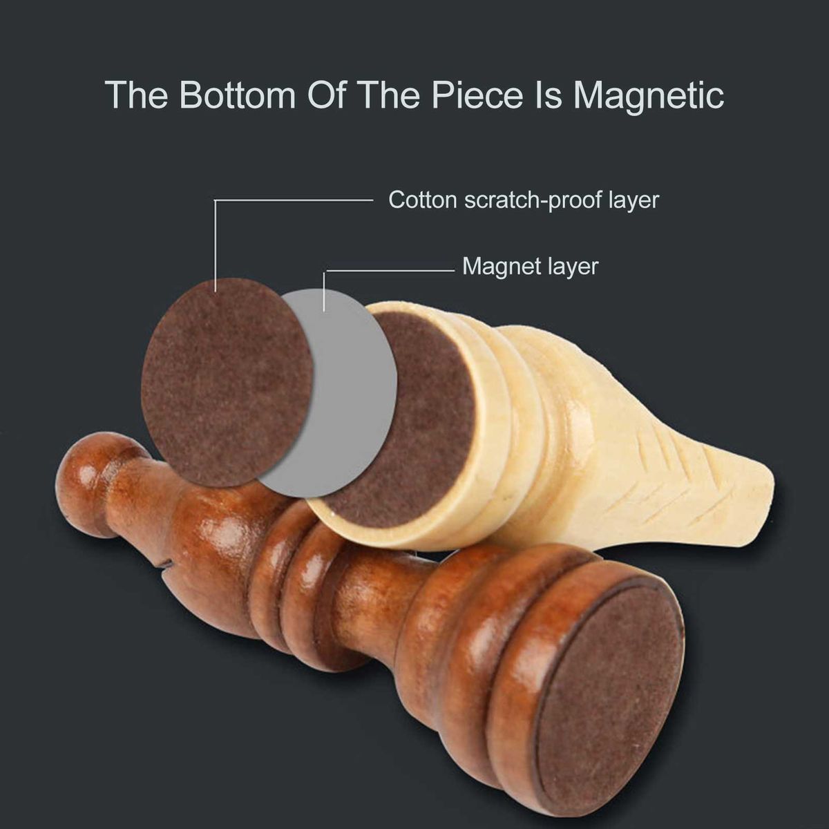 Magnetism Chess Soild Wood Suit Foldable Checkerboard