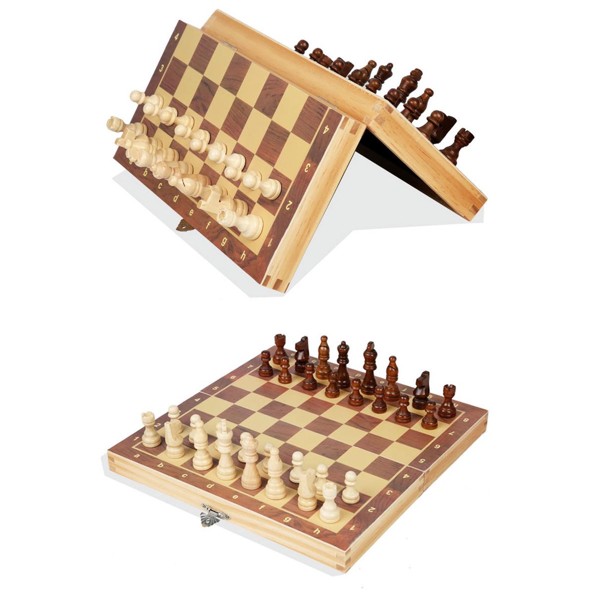 Magnetism Chess Soild Wood Suit Foldable Checkerboard