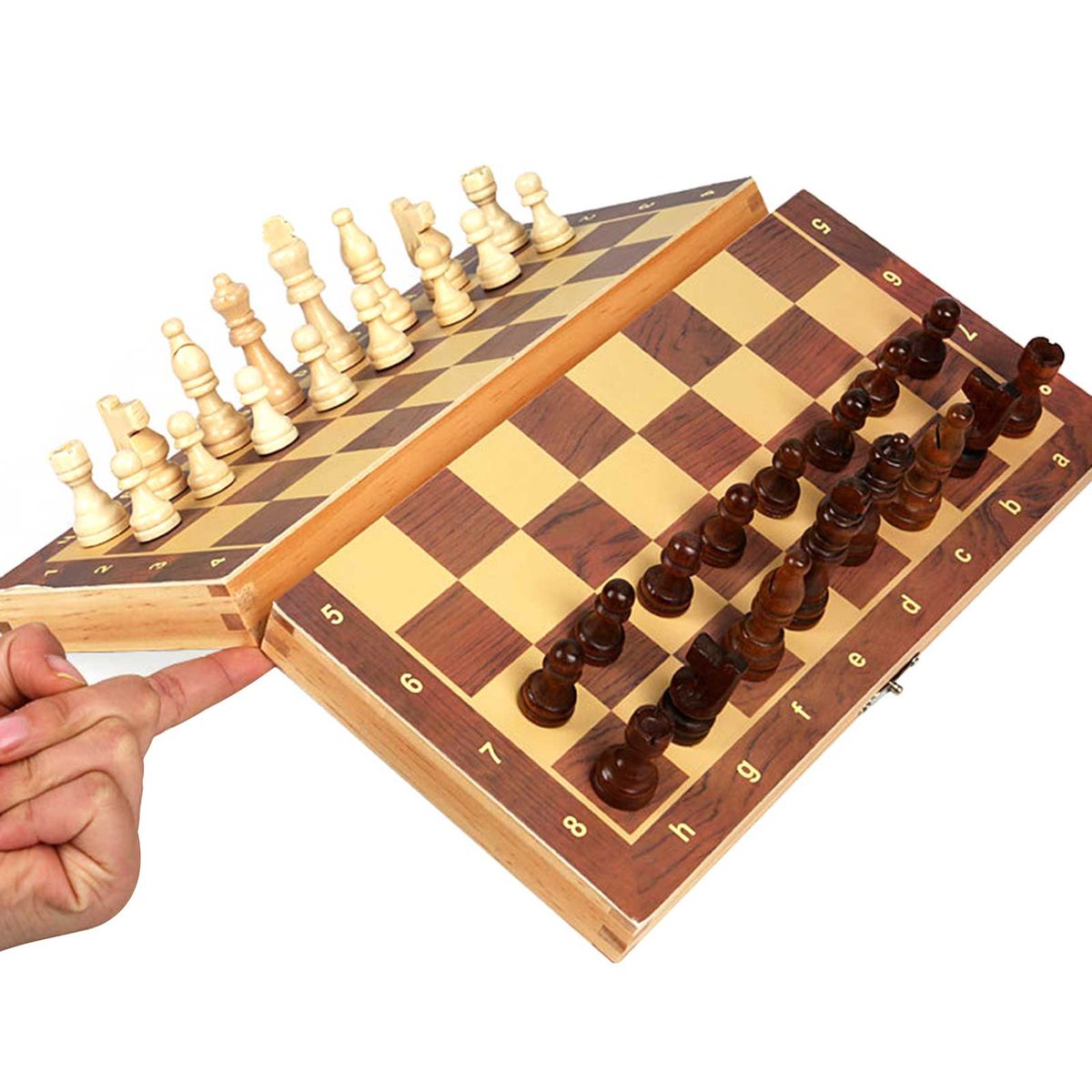 Magnetism Chess Soild Wood Suit Foldable Checkerboard