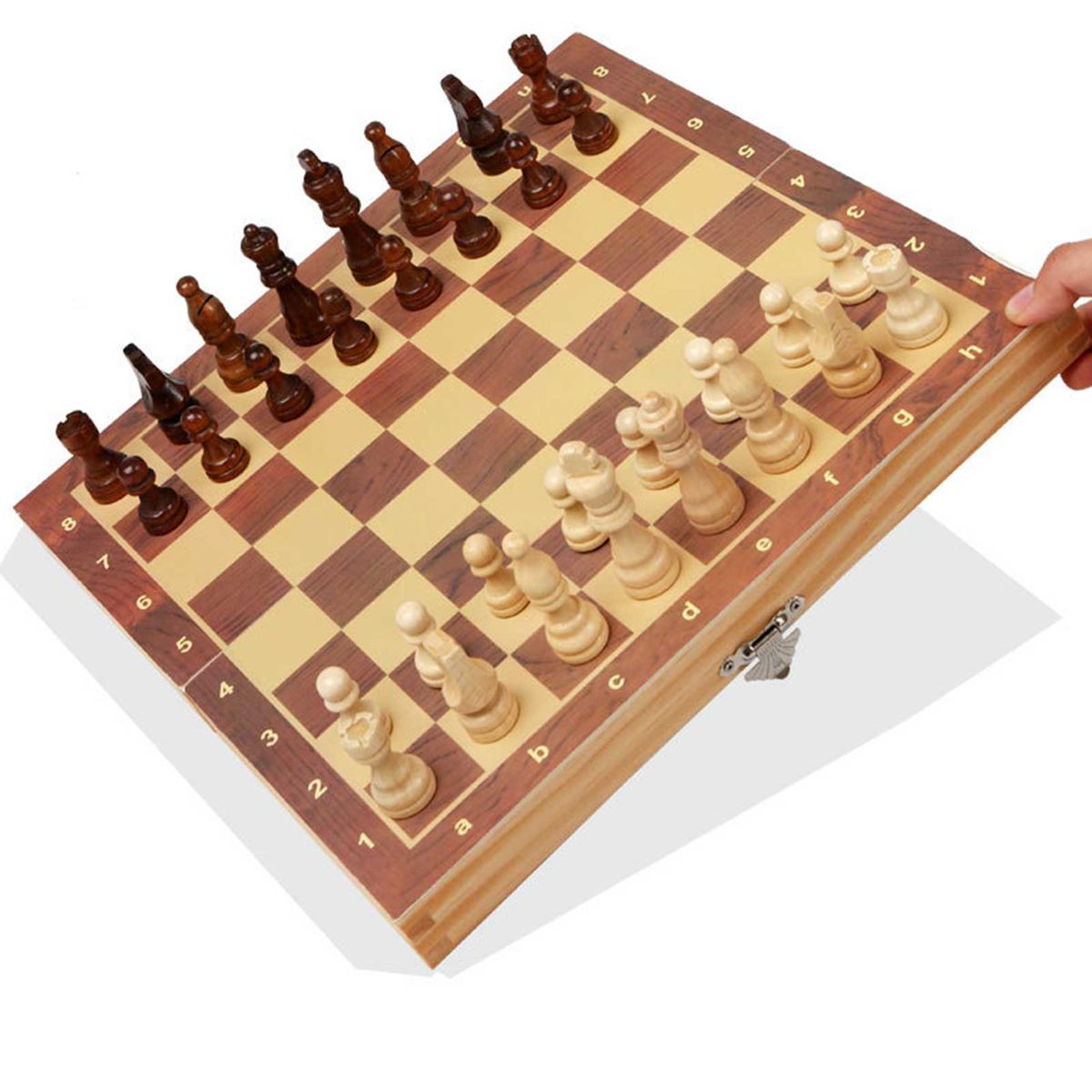 Magnetism Chess Soild Wood Suit Foldable Checkerboard