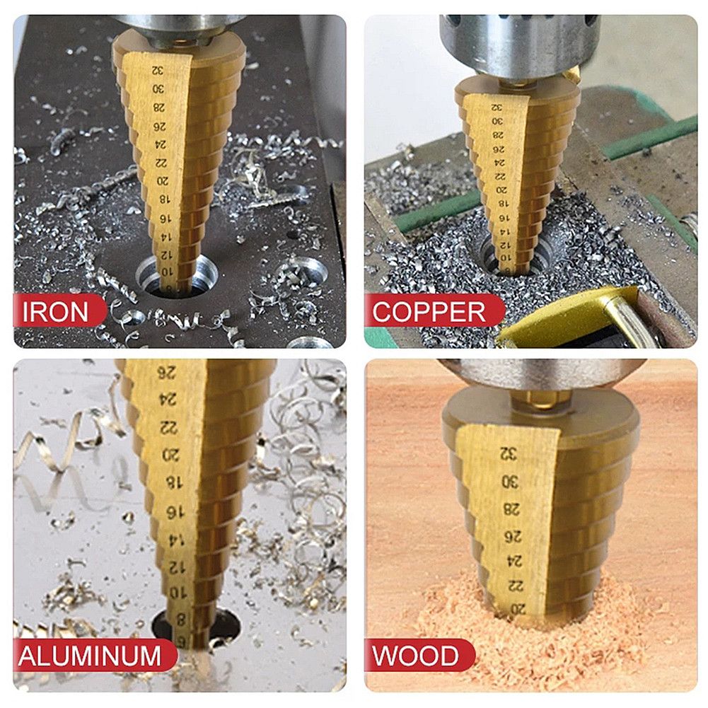 6Pcs Step Drill Bit Saw Drill Bit Set
