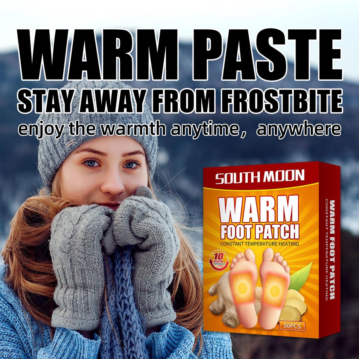 SOUTH MOON 50Pcs/Box Foot Patches Full Body Application Relieve Joint Pain Winter Essentials