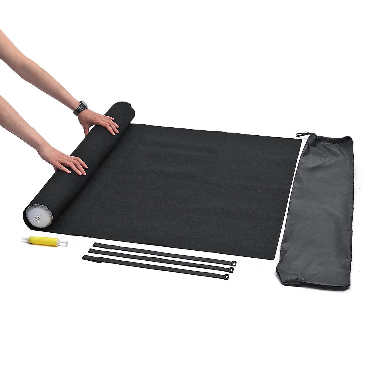 3000PCS Puzzles Mat Jigsaw Roll Felt Mat With Inflatable Pump Storage Bag Black