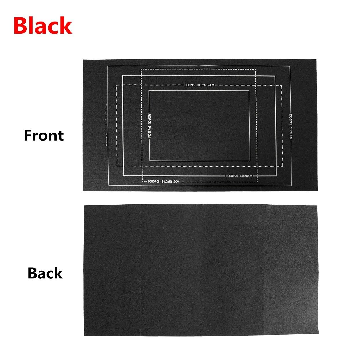 1500 Pieces Of Storage Blanket Felt Puzzle Storage Mat Felt Puzzle Blanket 66X116 -Black/Green/Gray Black