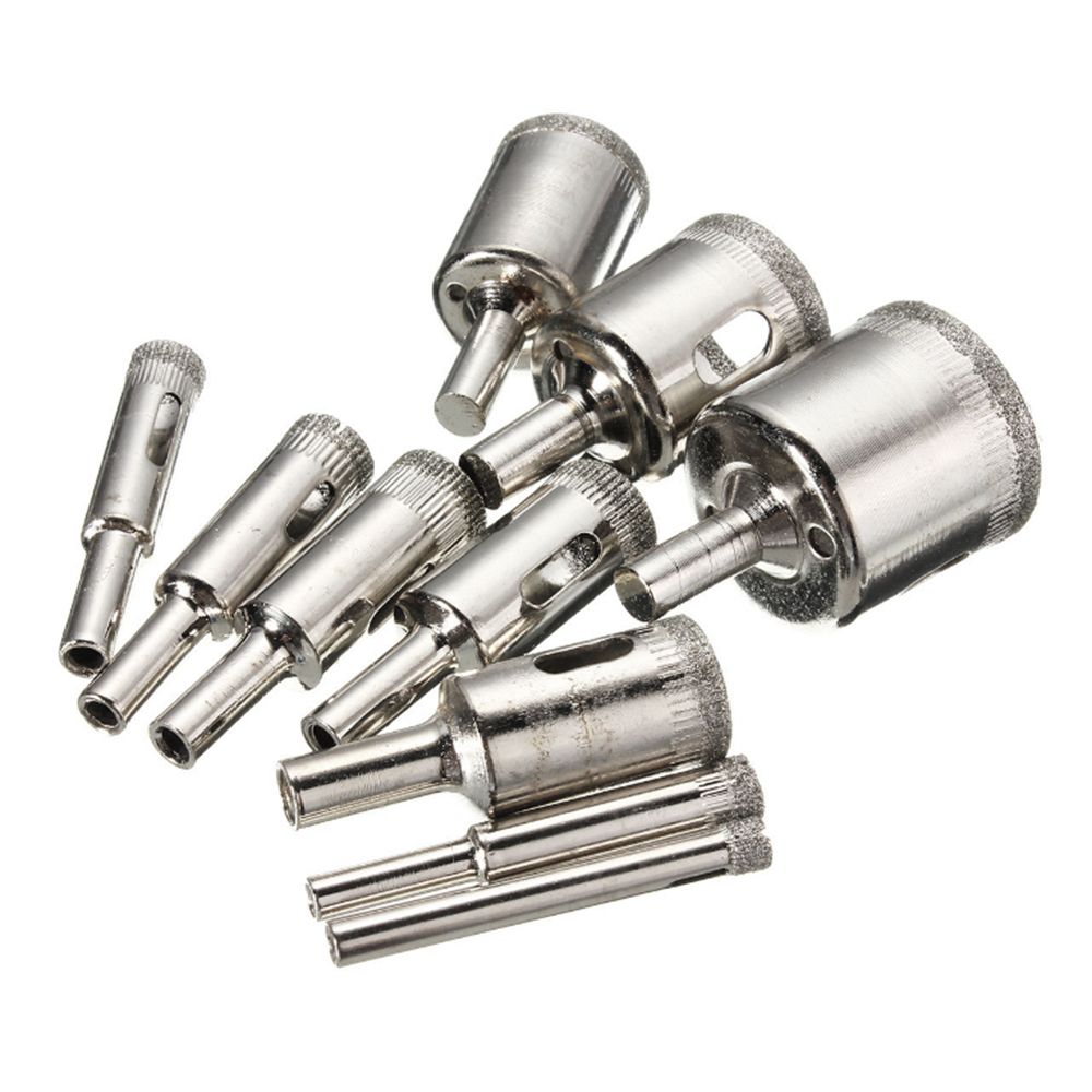 15Pcs Diamond Hole Saw Drill Bit Set Glass Ceramic Tile Saw
