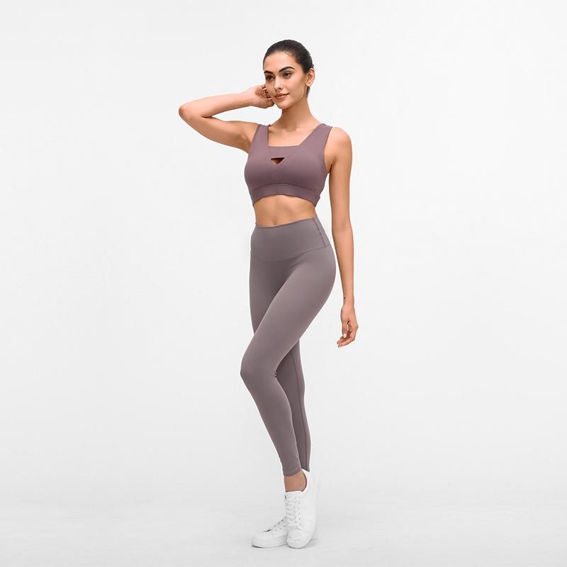 Spring and Summer New Nude Yoga Pants Women's No Awkwardness Thread High Waist and Hip Lifting