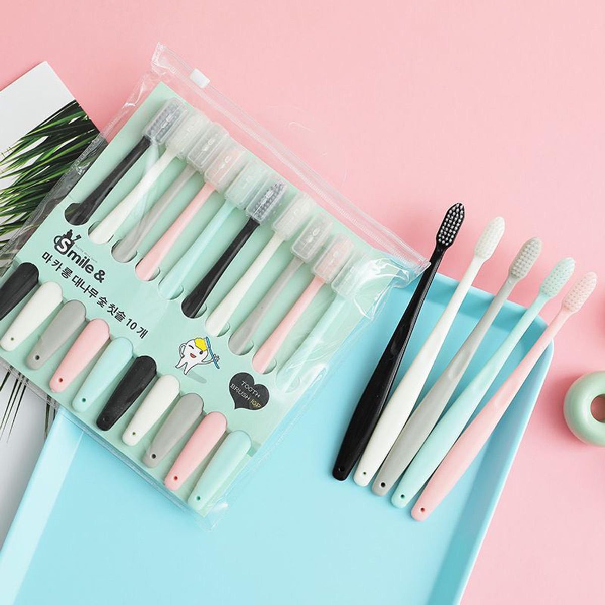 10PCS Toothbrush Set Adult Soft Toothbrush Set Travel Suit Deep Cleaning for Teeth Oral Care