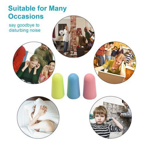 60pcs Soft Foam Earplugs Reusable Sponge Earplug Set