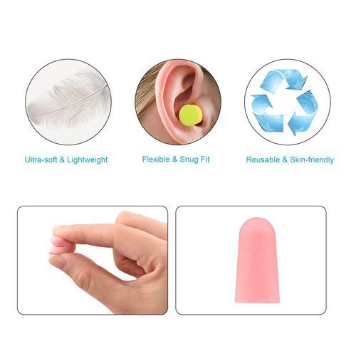60pcs Soft Foam Earplugs Reusable Sponge Earplug Set