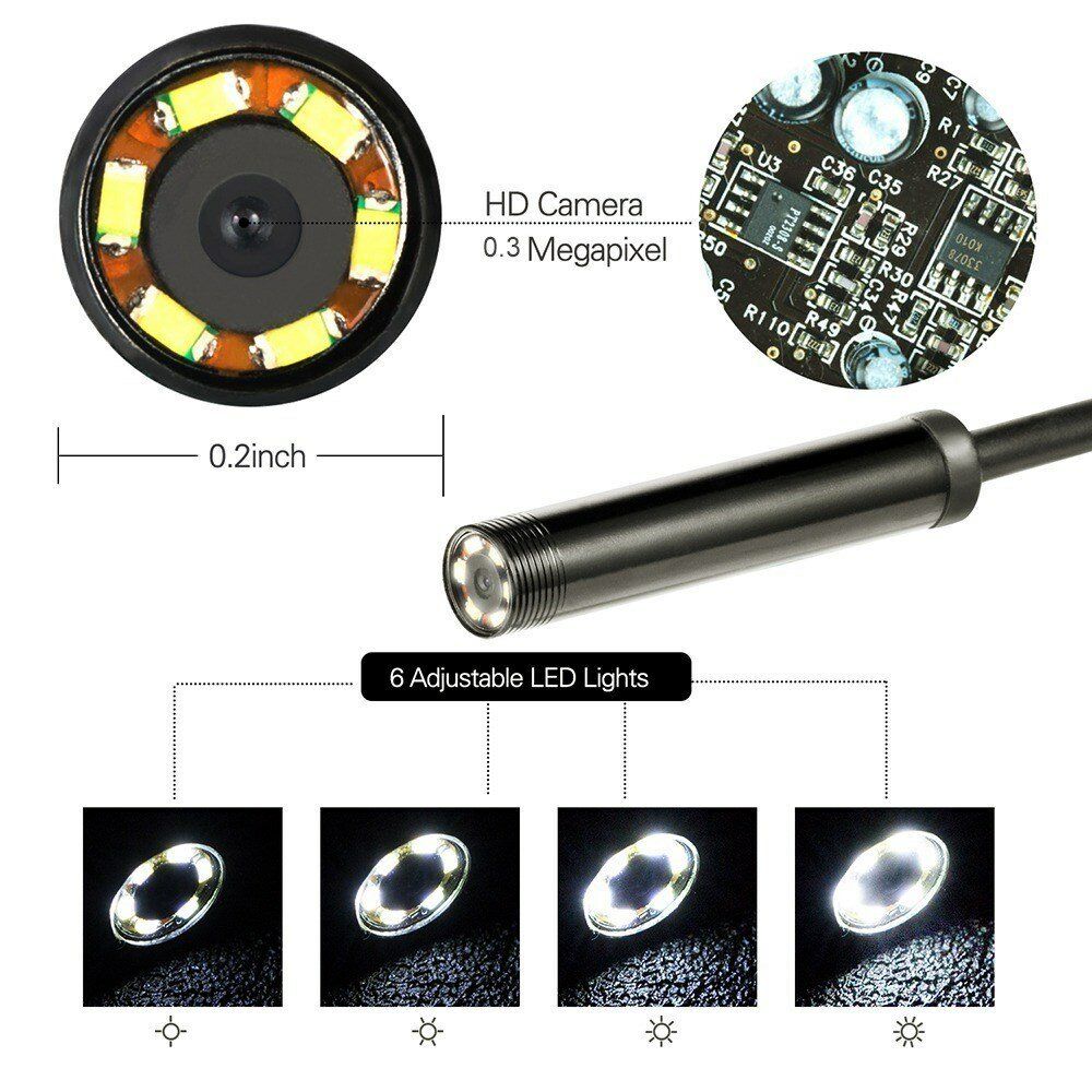 5mm 7mm Mobile Probe Borescope Camera Inspection Endoscopic