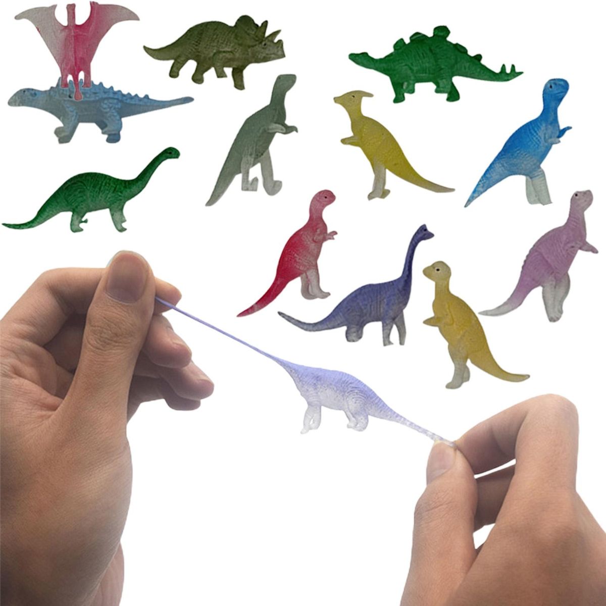 12Pcs Dinosaur Models Dinosaur Figurines Kids Stress Relief Toys Multicolor