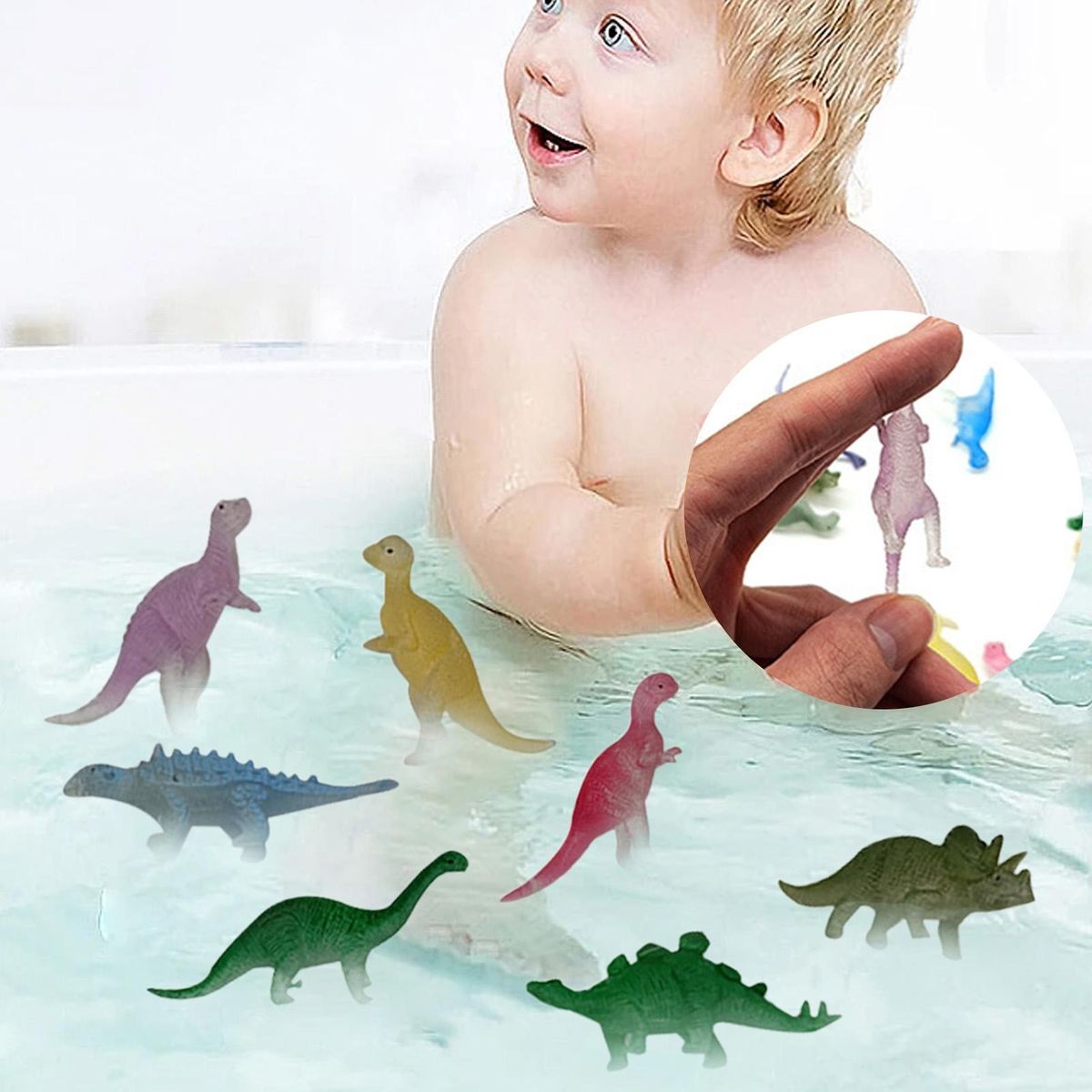 12Pcs Dinosaur Models Dinosaur Figurines Kids Stress Relief Toys Multicolor