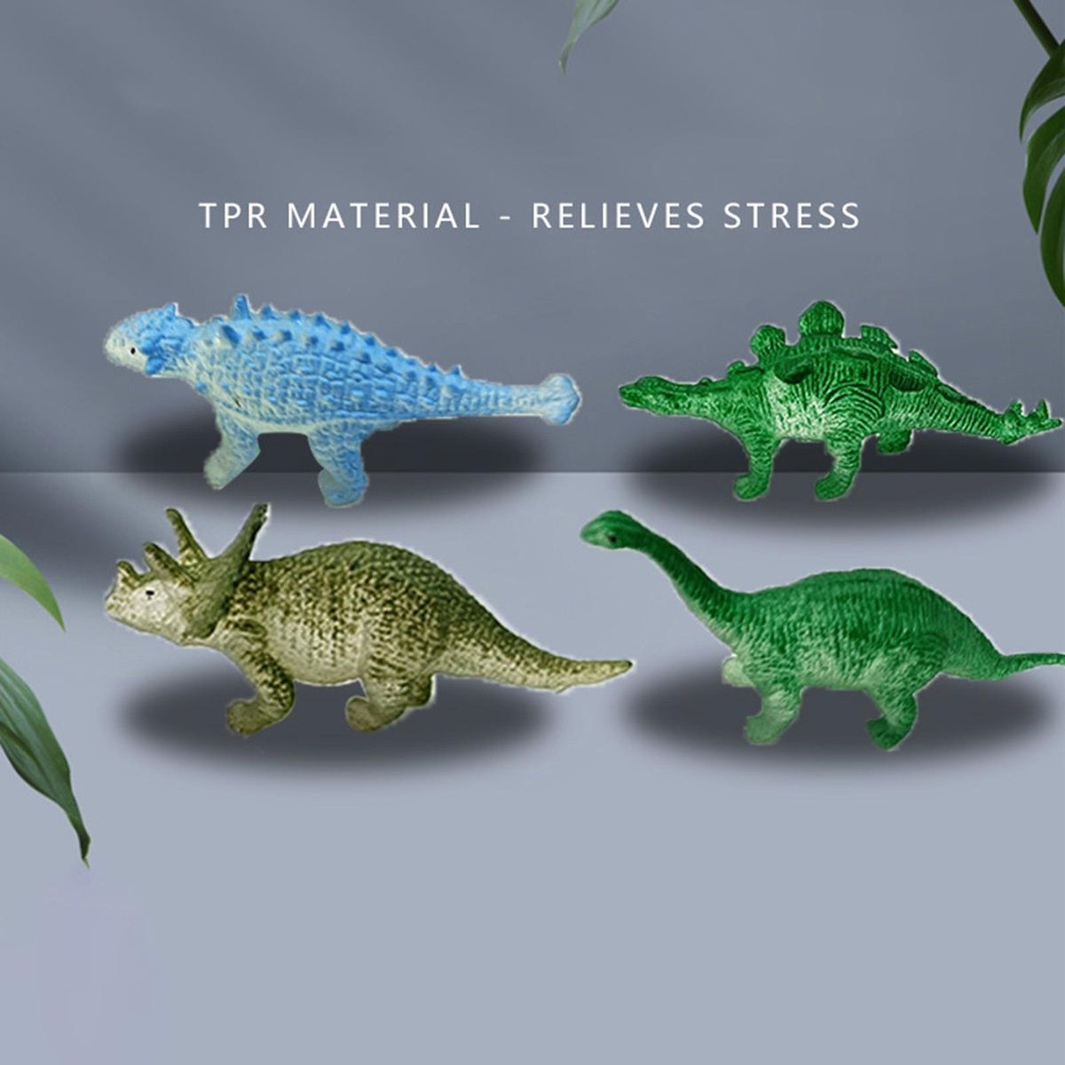 12Pcs Dinosaur Models Dinosaur Figurines Kids Stress Relief Toys Multicolor
