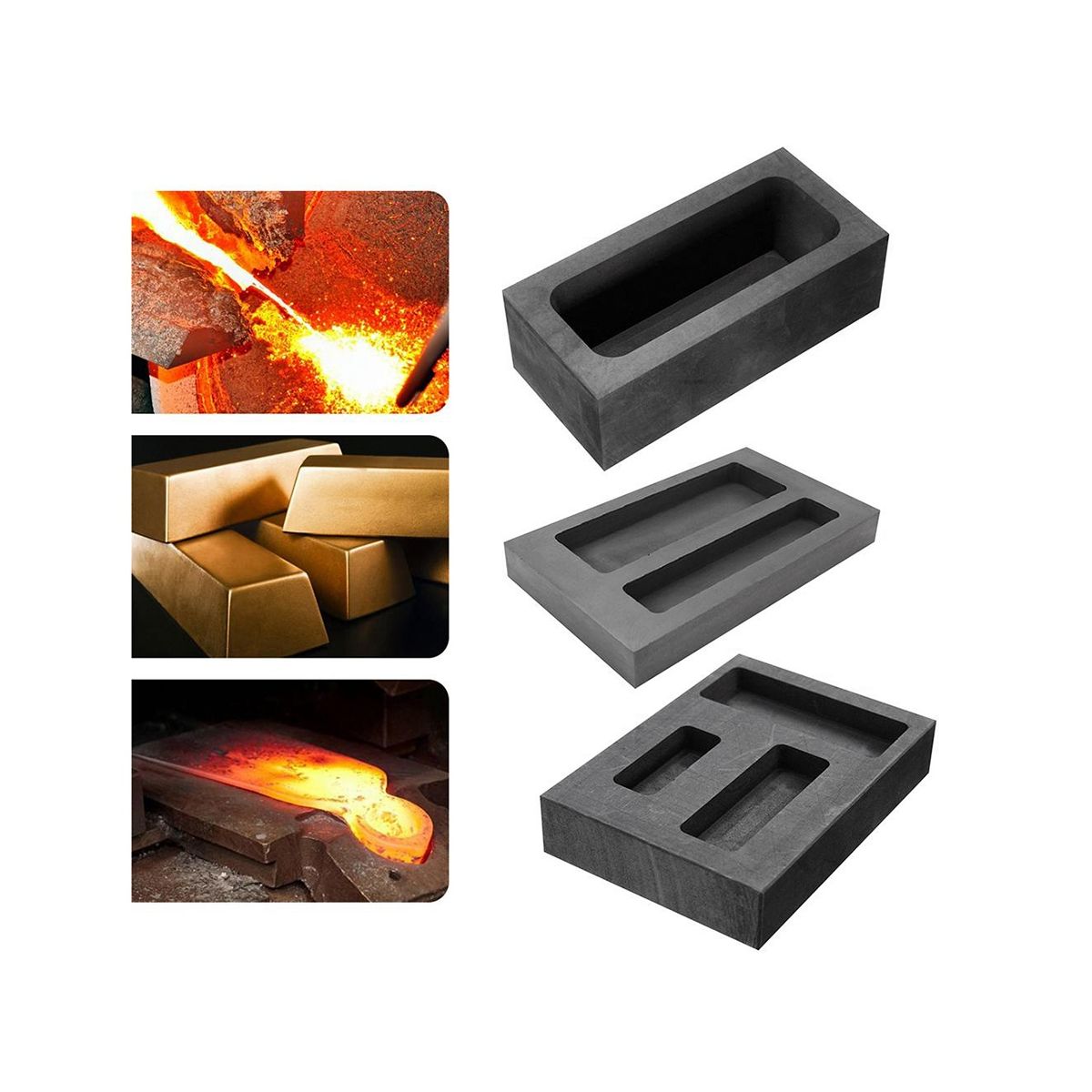 Gold Crucible Graphite Casting Ingot Mold Gold Silver