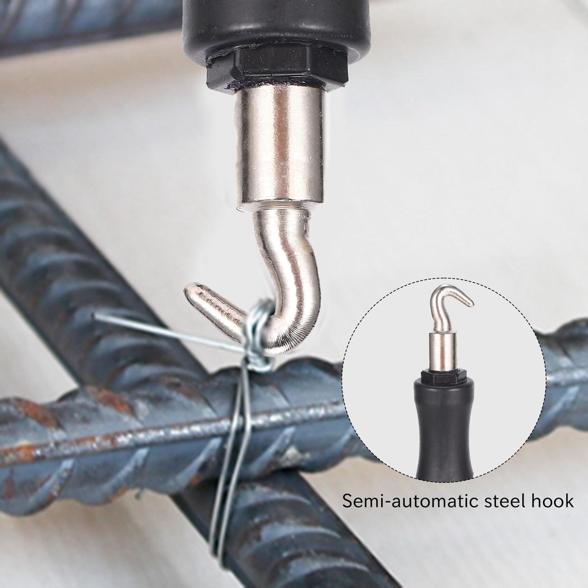 2 Pieces Automatic Rebar Tie Wire Twister Rebar Tie Wire Twister Tool Rebar Wire Twister Pull Tie Wire Twister Concrete Metal Wire Twisting Fence Tool Curved and Straight Hook