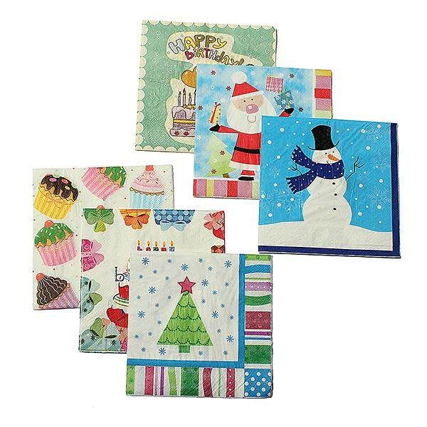 20pcs Christmas Tree Paper Napkins Paper Napkin