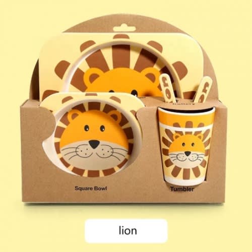 Lion Bamboo 5Piece Dinnerware Set