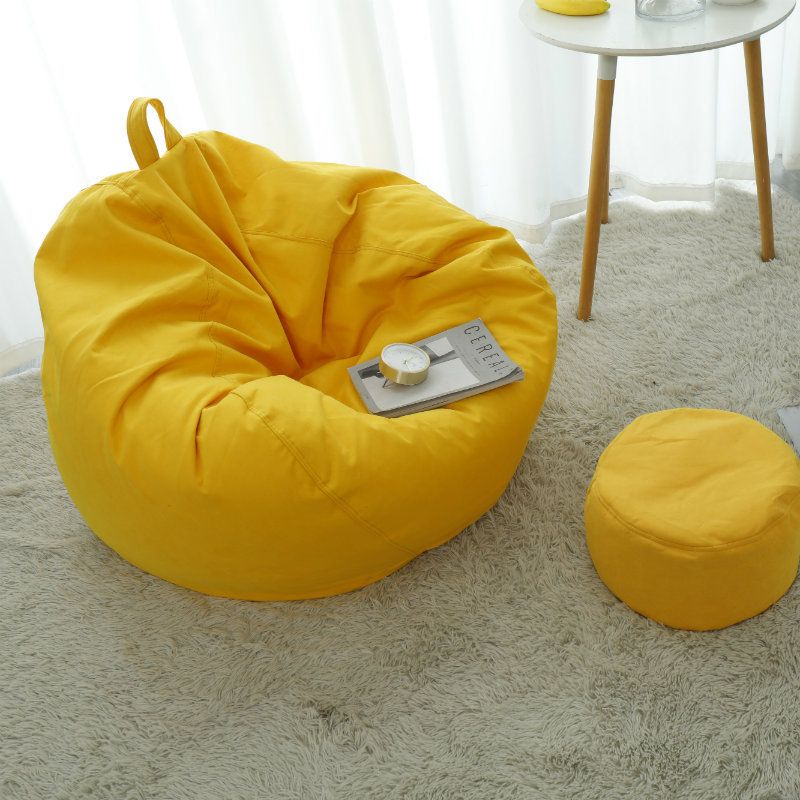 Lazy Beanbag Sofas Cover Chairs Without Filler Linen Puff