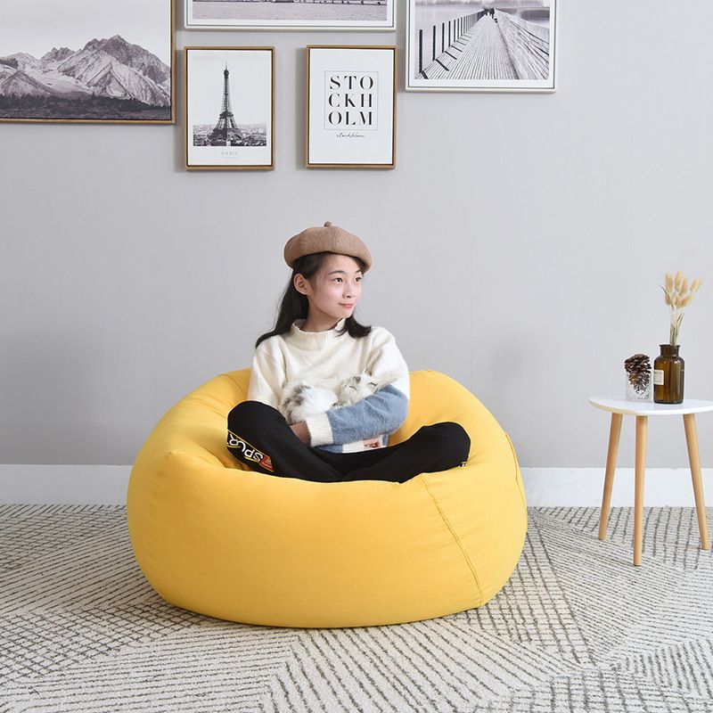 Lazy Beanbag Sofas Cover Chairs Without Filler Linen Puff
