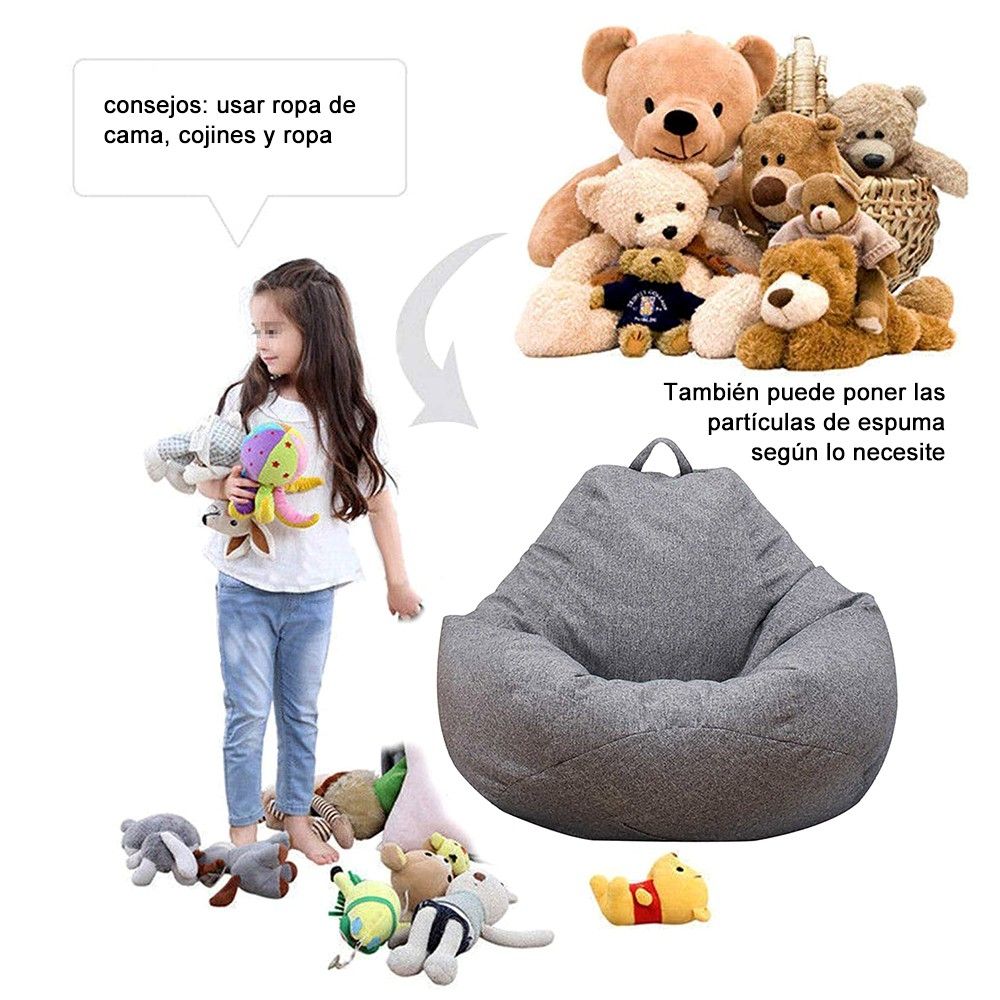 Lazy Beanbag Sofas Cover Chairs Without Filler Linen Puff