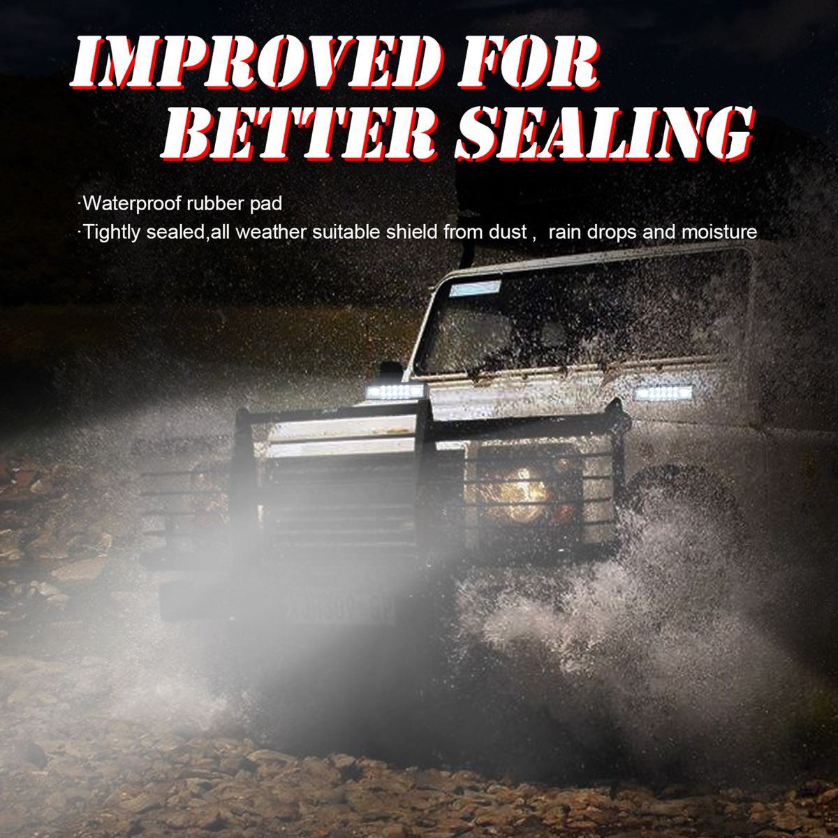 2Pcs 6 Inch LED Pods Light Bar 60W LED Work Light Bar