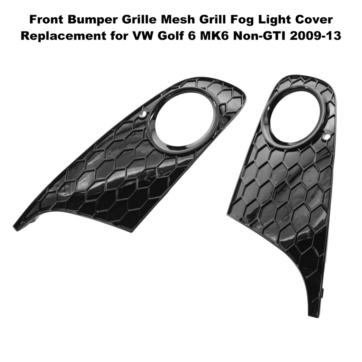 Front Bumper Grille Mesh Grill Fog Light Cover Replacement