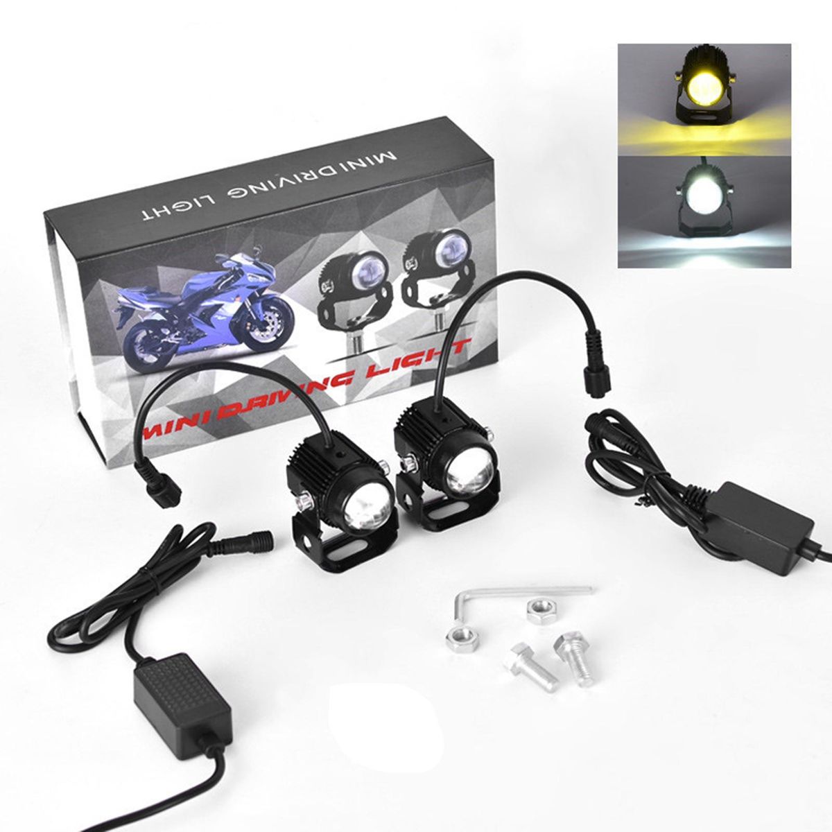 Universal 12V Mini Projector Lens Led Headlihgt Fog Driving Light Spot Light Waterproof for Car Truck ATV UTV Motorcycle 2pcs