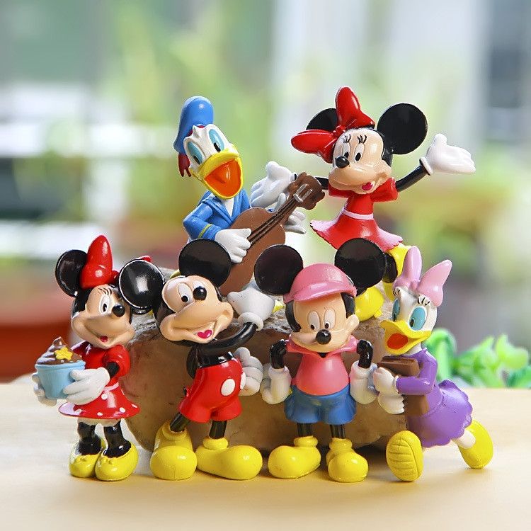 Hot Toys 8cm 6pcsSet Mickey Mouse Clubhouse Minnie Donald