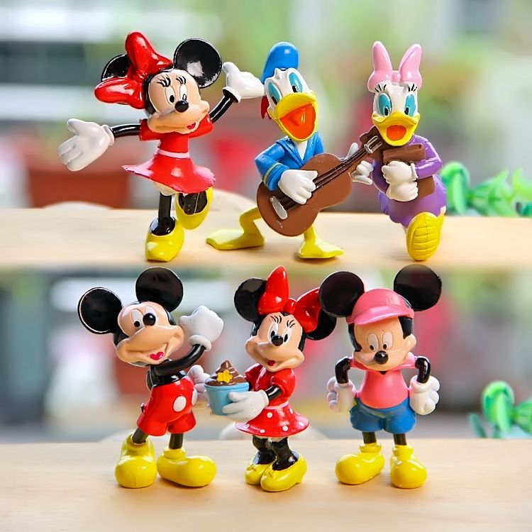 Hot Toys 8cm 6pcsSet Mickey Mouse Clubhouse Minnie Donald