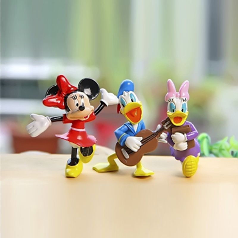 Hot Toys 8cm 6pcsSet Mickey Mouse Clubhouse Minnie Donald