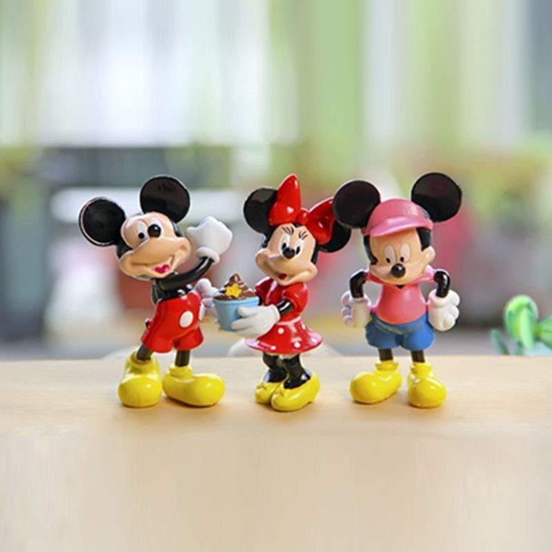 Hot Toys 8cm 6pcsSet Mickey Mouse Clubhouse Minnie Donald
