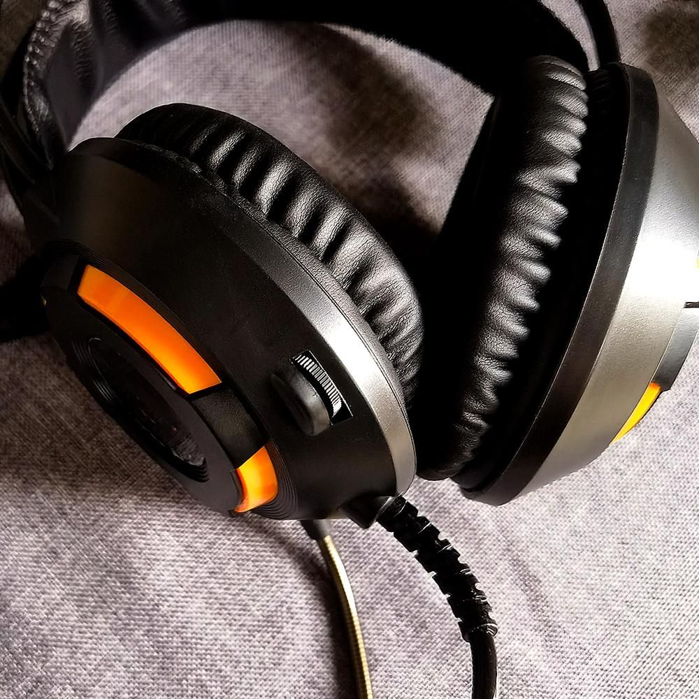 Ajazz AX120 - 7.1 Channel Stereo Gaming Headset Noise Cancelling Over Ear Headphones with Mic Bass Surround Soft Memory Earmuffs 50mm Drivers Black