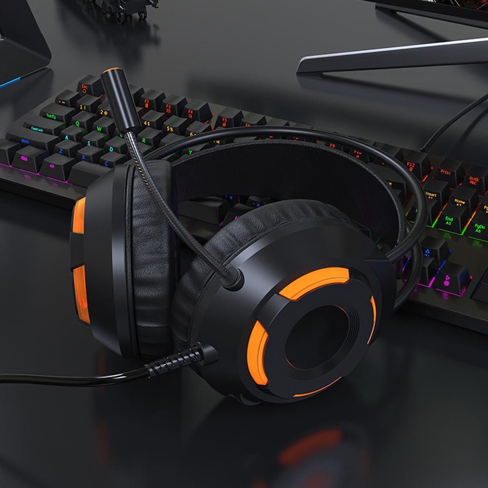 Ajazz AX120 - 7.1 Channel Stereo Gaming Headset Noise Cancelling Over Ear Headphones with Mic Bass Surround Soft Memory Earmuffs 50mm Drivers Black