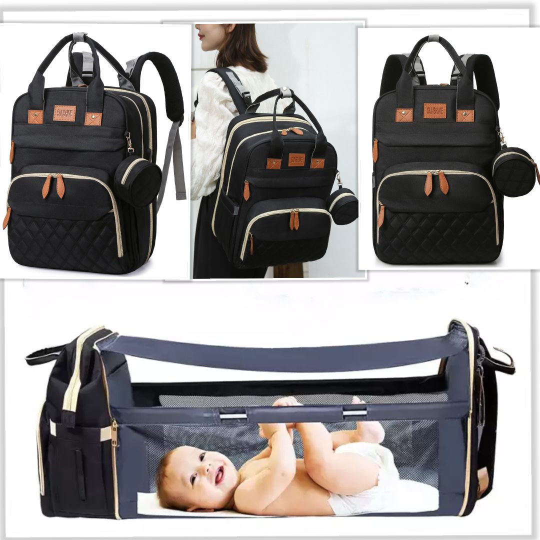 Mummy Baby Diaper Bag Backpack With Changing Station Multifunction Potable Large Capacity Diaper Bag Outdoor Travel Baby Bed