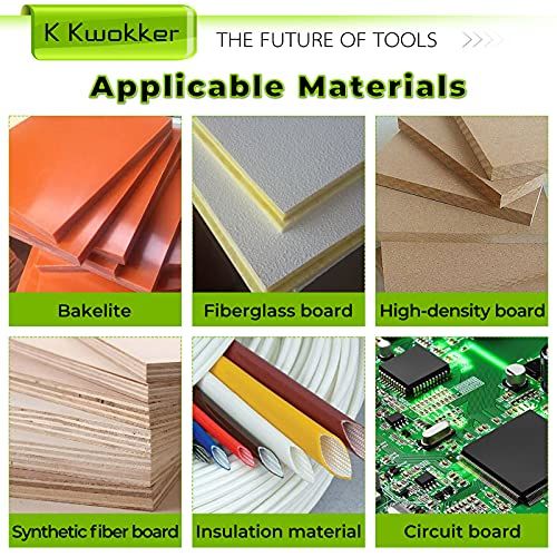 K Kwokker 25Pcs End Mills CNC Router Bits For Wood PCB 18 Sh