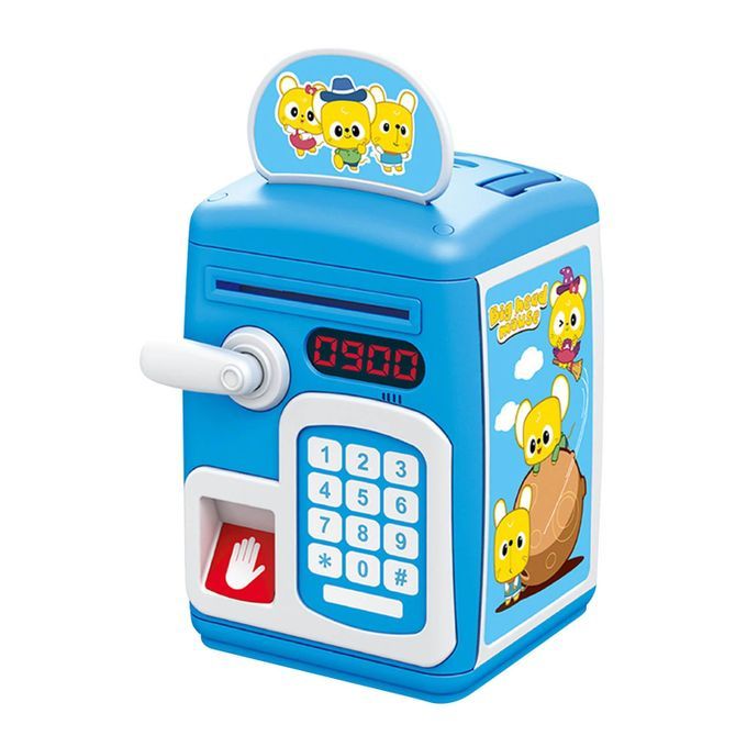 ATM Piggy Bank With Music And Light Saving Box For Boys Girls Blue