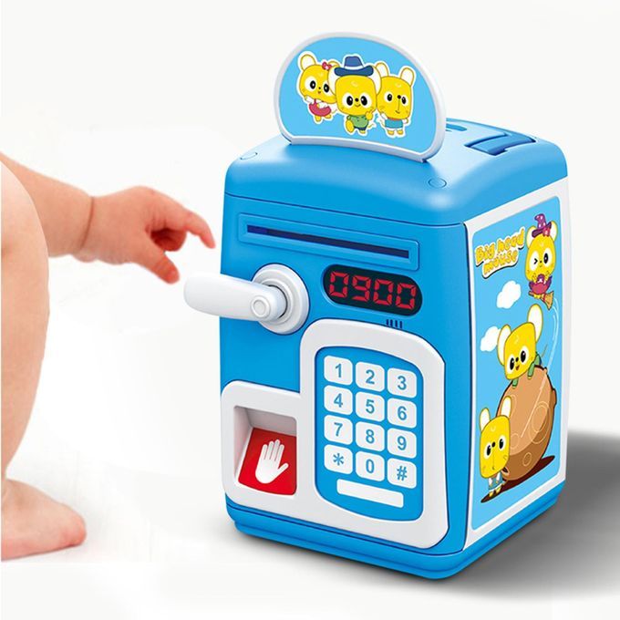 ATM Piggy Bank With Music And Light Saving Box For Boys Girls Blue