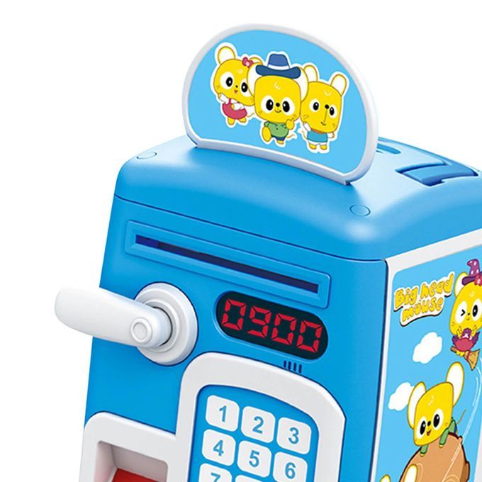ATM Piggy Bank With Music And Light Saving Box For Boys Girls Blue