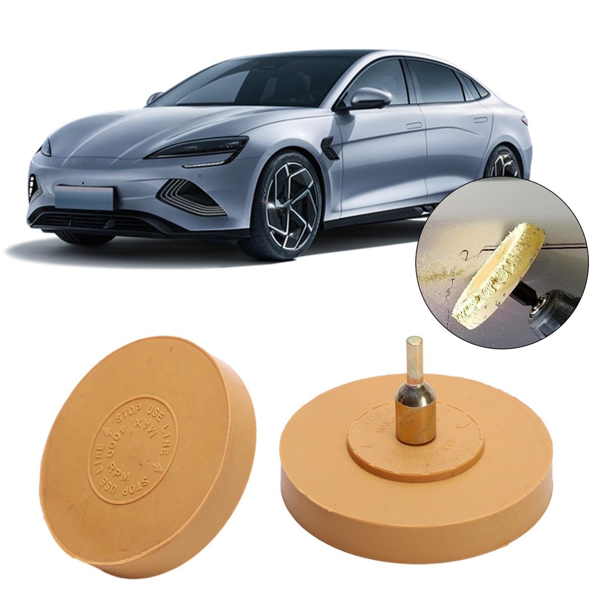 Sticker Graphics Removal Wheel Universal Rubber Eraser Wheel for Vinyl Yellow