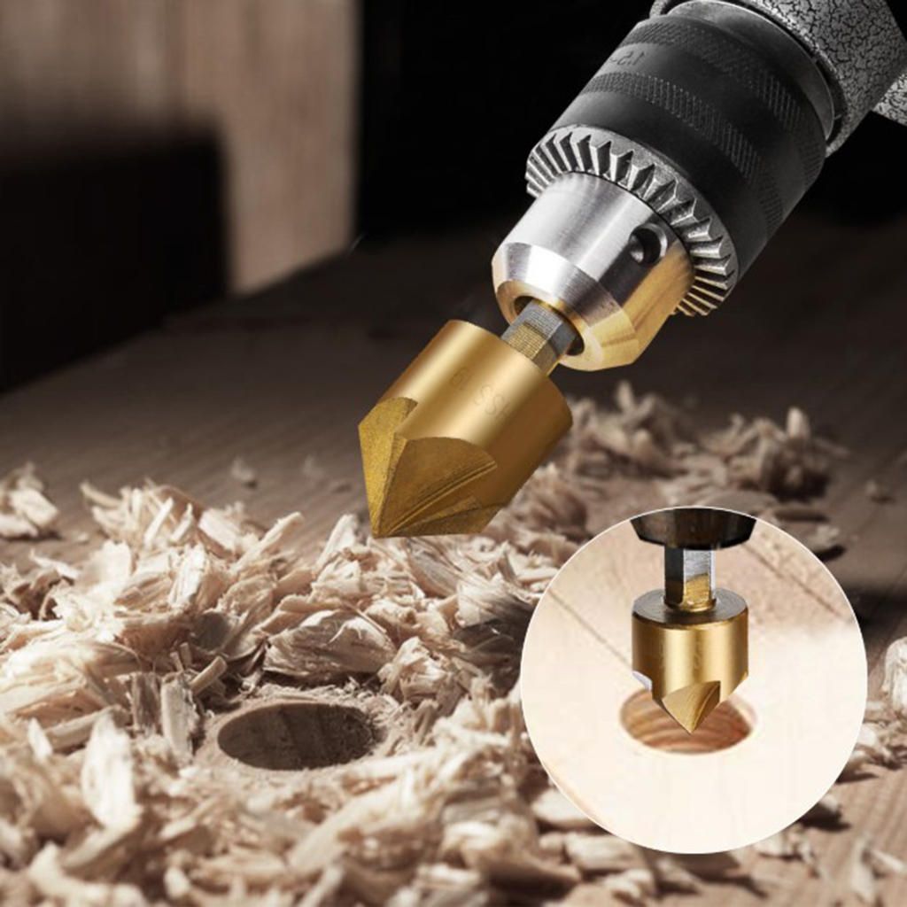 6 Piece 90 Degrees Countersink Drill Bit Wood Drill Bit Set  Coated